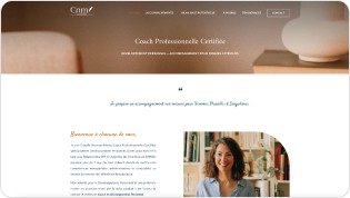 Page d'accueil du site d'une coach professionnelle certifiée