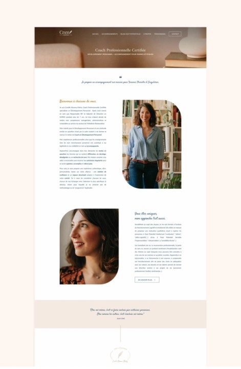 Page d'accueil du site internet de CNM Coaching