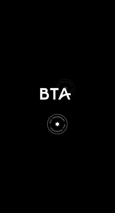 Logotype et emblème BTA en blanc sur fond noir