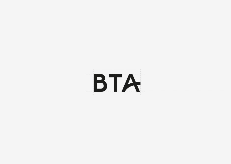 Logotype BTA en noir sur fond gris clair