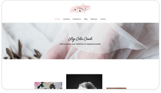Page d'accueil du site d'une coach en couleurs