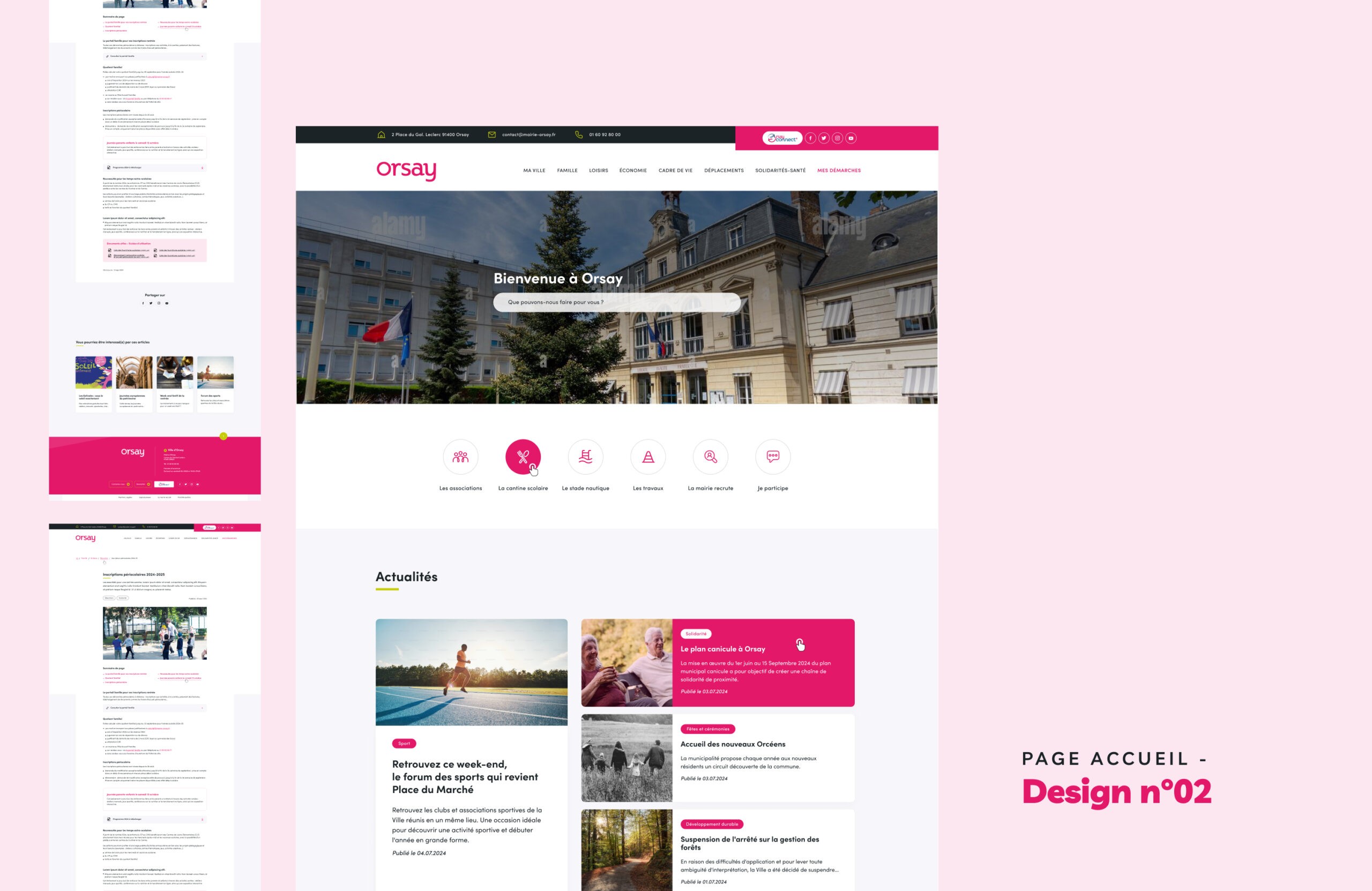 Proposition de page d'accueil n°2 du site d'Orsay, photo de la mairie