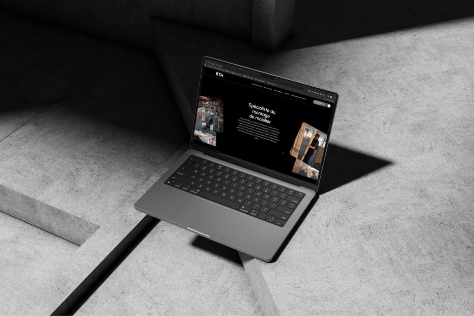 Page d’accueil du site internet de BTA sur un ordinateur portable