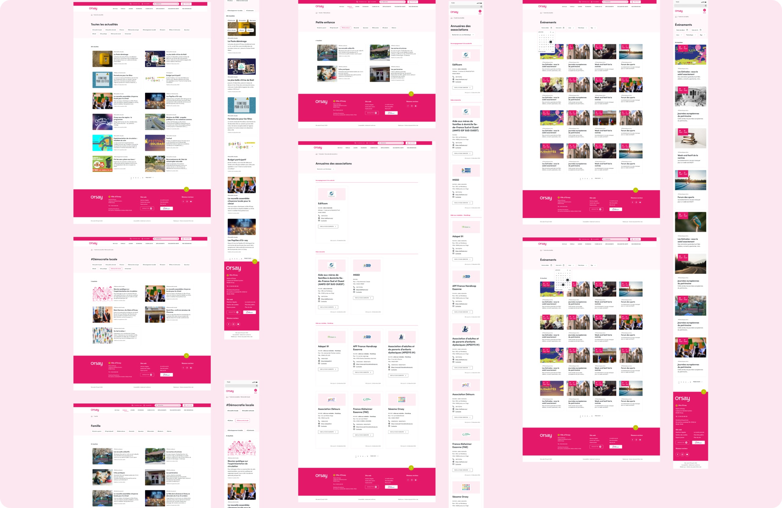 Ensemble de pages intérieures du site d'Orsay