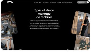 Page d'accueil du site BTA, spécialiste du montage de mobilier