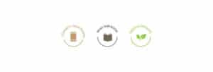 Pictogramme avec un téléphone, un autre avec un livre puis un pictogramme avec une feuille verte