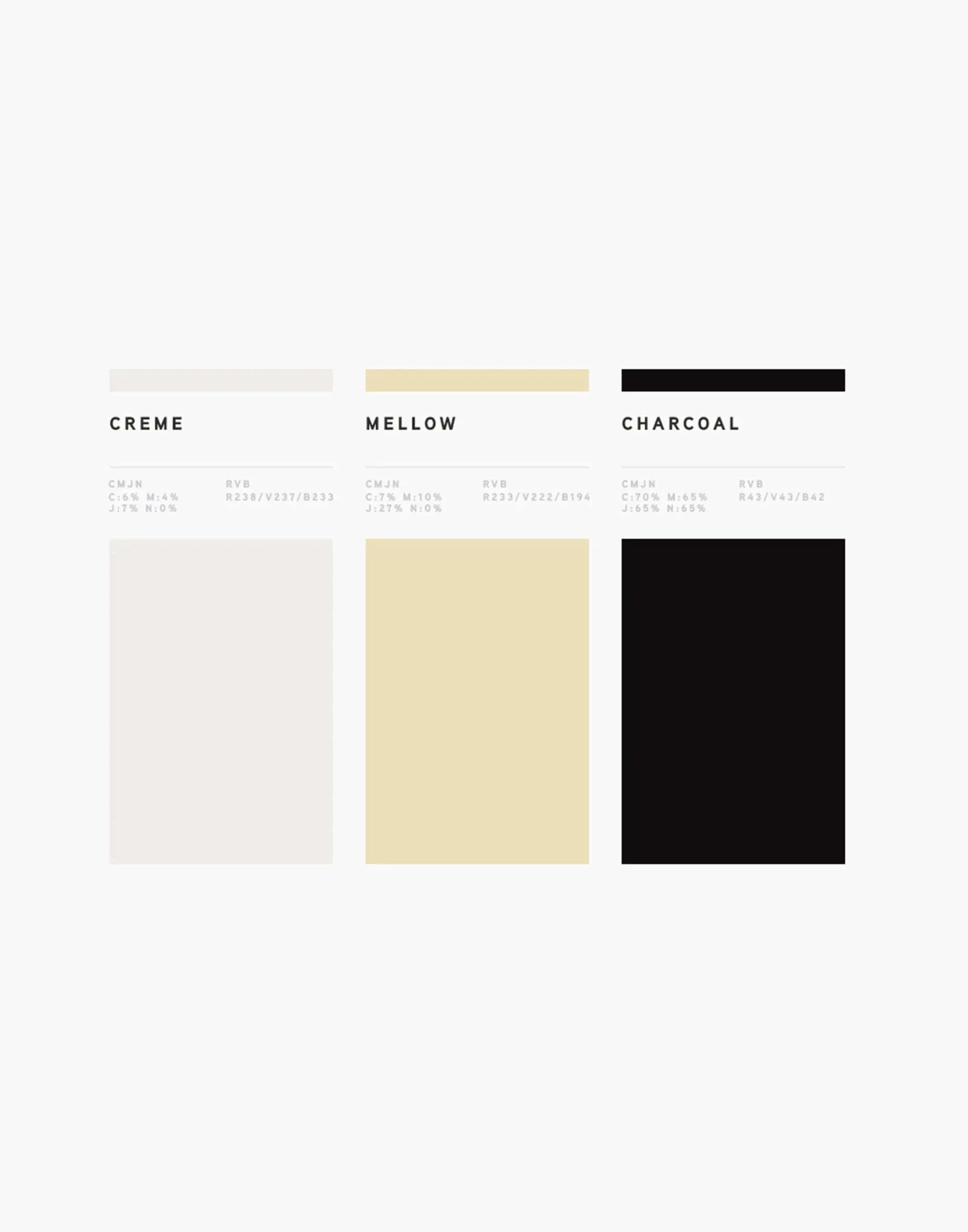 palette de couleurs avec trois couleurs : gris clair, jaune et noir