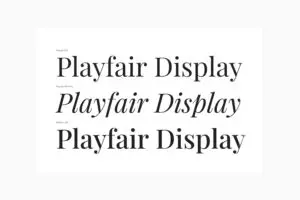 feuille blanche sur fond gris présentant la typographie Playfair Display et ses graisses