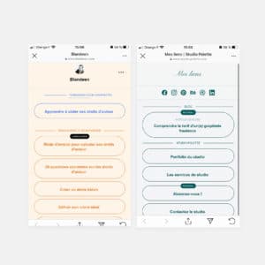 Visuel avec deux écrans mobiles de liens instagram sur mesure
