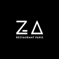 logotype blanc sur fond noir Restaurant ZA Paris