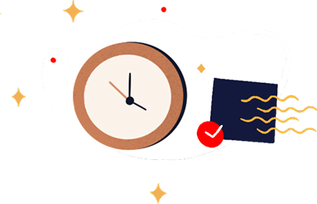 Illustration horloge et gestion du temps (processus créatif)